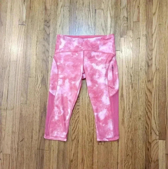 lululemon athletica Pants - Lululemon Sun Runner Cropped Leggings Tidal Trip Boom Juice Pink WM Size 6